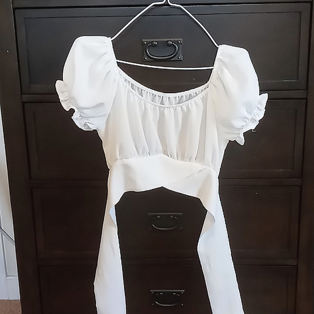 White Cropped Blouse